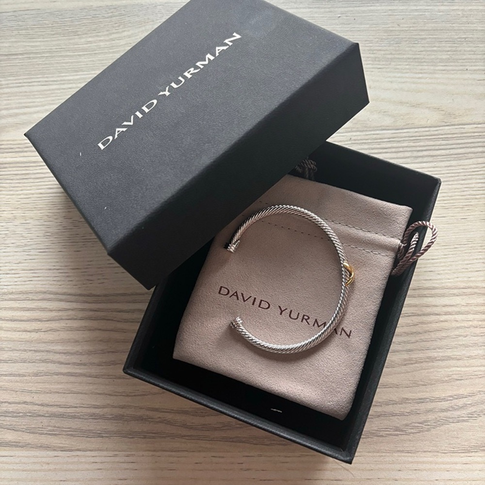 David YurmanX Station Bracelet in Sterling Silver with 18K Yellow Gold